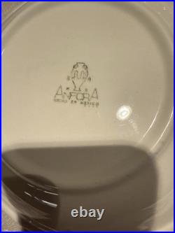 Vintage Anfora Mexico Blue & White Ceramic Bowl 8 Hand Painted Mid Century