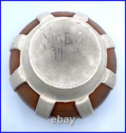 Vintage Ann Van Every Raku Pottery Bowl North Carolina Pottery 1994 Signed 9