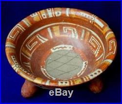Vintage Antique Circa 400-600BC Mexico Nayarite Tripod Bowl Rattle Pottery