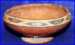 Vintage Antique Circa 400-600 B. C Nasca Pedestal Base Bowl Pottery