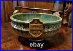 Vintage Antique Fulper Art Pottery Heraldic Shield Bowl