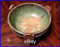 Vintage Antique Fulper Art Pottery Heraldic Shield Bowl