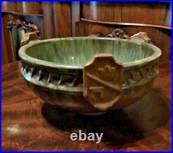 Vintage Antique Fulper Art Pottery Heraldic Shield Bowl
