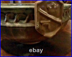 Vintage Antique Fulper Art Pottery Heraldic Shield Bowl