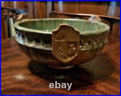 Vintage Antique Fulper Art Pottery Heraldic Shield Bowl
