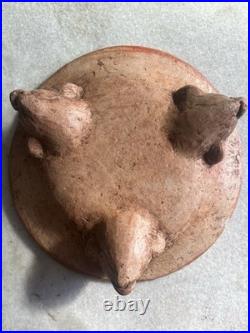 Vintage/Antique Pre Colombian Mayan Pottery Tripod Footed Dish/Bowl 11