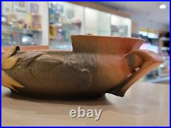 Vintage Antique Roseville Art Pottery Clematis Large Oval Console Bowl 460-12