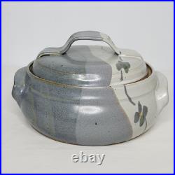 Vintage Art Pottery 8 1/2 Covered Lidded Dish Bowl Tureen Floral Signed A Baker