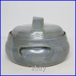 Vintage Art Pottery 8 1/2 Covered Lidded Dish Bowl Tureen Floral Signed A Baker