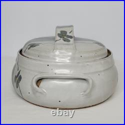 Vintage Art Pottery 8 1/2 Covered Lidded Dish Bowl Tureen Floral Signed A Baker