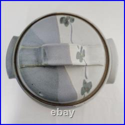 Vintage Art Pottery 8 1/2 Covered Lidded Dish Bowl Tureen Floral Signed A Baker