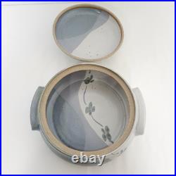 Vintage Art Pottery 8 1/2 Covered Lidded Dish Bowl Tureen Floral Signed A Baker