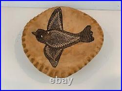 Vintage Art Pottery Ceramic Decorative Bowl with Owl Decorations Signed Diana 1980