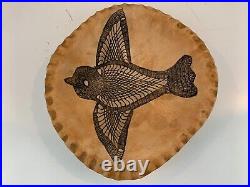 Vintage Art Pottery Ceramic Decorative Bowl with Owl Decorations Signed Diana 1980