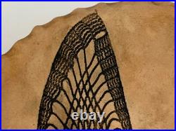 Vintage Art Pottery Ceramic Decorative Bowl with Owl Decorations Signed Diana 1980