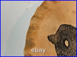Vintage Art Pottery Ceramic Decorative Bowl with Owl Decorations Signed Diana 1980