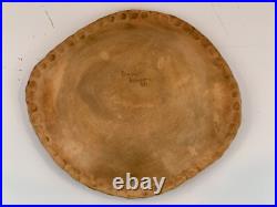 Vintage Art Pottery Ceramic Decorative Bowl with Owl Decorations Signed Diana 1980