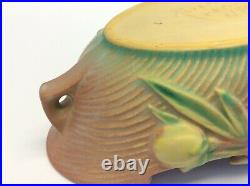 Vintage Art Pottery Roseville U. S. A. USA 430-10 Green Yellow Flower Pink Bowl