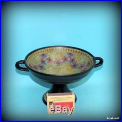 Vintage Art-crafts Gouda Z-holland Dutch Holland Folk Art Deco Tazza Footed Bowl