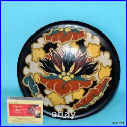 Vintage Art-crafts Gouda Zuid-holland Regina Dutch Folk Art Deco Footed Bowl