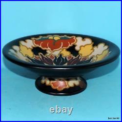 Vintage Art-crafts Gouda Zuid-holland Regina Dutch Folk Art Deco Footed Bowl