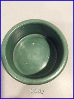 Vintage Arts & Crafts Era Strobl Pottery Matte Green Bowl