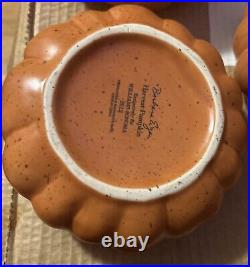 Vintage Barbara Eigen pottery harvest Pumpkin Set Of 4 Soup Bowls