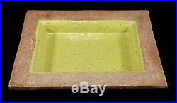 Vintage Barbara Willis California Pottery Rectangular Bowl Tray Chartreuse Glaze