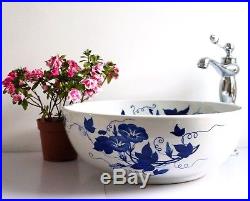 Vintage Bathroom Cloakroom Ceramic Counter Top Wash Basin Sink Washing Bowl