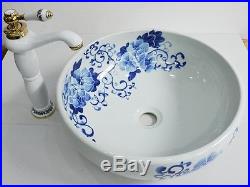 Vintage Bathroom Cloakroom Ceramic Counter Top Wash Basin Sink Washing Bowl
