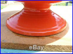 Vintage Bauer Pottery Bauer Orange Large Pedestal Footed Bowl 14 1/4 Inches