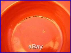 Vintage Bauer Pottery Bauer Orange Large Pedestal Footed Bowl 14 1/4 Inches