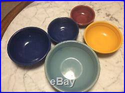 Vintage Bauer Pottery Nesting Nappy Bowls Set Of 5