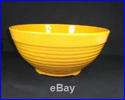 Vintage Bauer Pottery Ring Ware 14 Chinese Yellow Punch Bowl, Footed Salad