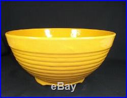 Vintage Bauer Pottery Ring Ware 14 Chinese Yellow Punch Bowl, Footed Salad