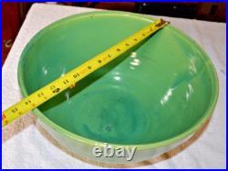 Vintage Bauer Pottery Ring Ware 14 Jade Green Punch Bowl