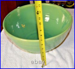 Vintage Bauer Pottery Ring Ware 14 Jade Green Punch Bowl