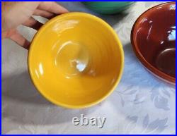 Vintage Bauer Pottery Ringware 3 Nesting Mixing Bowl Set