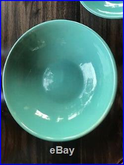 Vintage Bauer Pottery Ringware Bowls Lot Jade Green 12 Low Salad Serving Salad