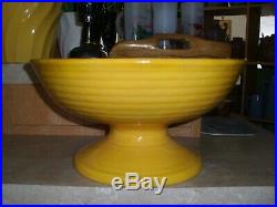 Vintage Bauer Pottery Ringware Chinese Yellow Pedestal Bowl Restored