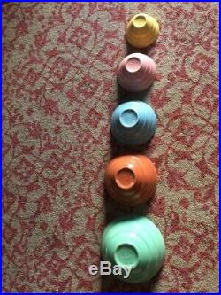 Vintage Bauer Pottery Ringware Design Nesting Mixing Bowls Complete Set of 5