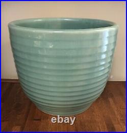 Vintage Bauer Pottery Ringware Jade Green Planter Vase Pot 10 1/4 T (B11)