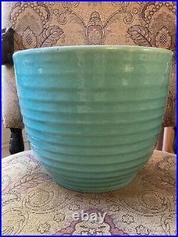 Vintage Bauer Pottery Ringware Jade Green Planter Vase Pot, 9 1/2