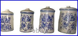 Vintage Beaumont Brothers Pottery canister Set Salt Glazed Stoneware 1995 Signed