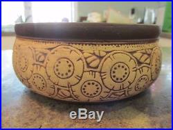 Vintage Beautiful WELLER Pottery CLAYWOOD Pattern 3 Pc Set Pot Bowl