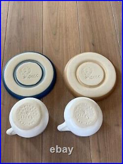 Vintage Bennington Potters Cup And Saucer 1365C Satin Vermont Pottery Set Of 2