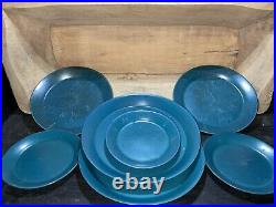 Vintage Bennington Potters Dark Teal Plates Vermont (7)