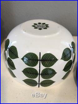 Vintage Bersa Pottery Gustavsberg Bohus Stig Lindberg Leaves Teak Covered Bowl