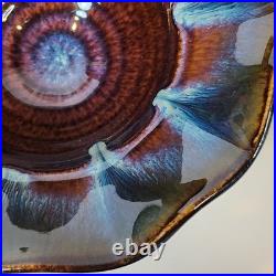 Vintage Bill Campbell Studio Pottery Handmade Drip Glaze Ceramic Bowls Set of 2