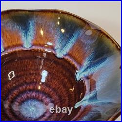 Vintage Bill Campbell Studio Pottery Handmade Drip Glaze Ceramic Bowls Set of 2